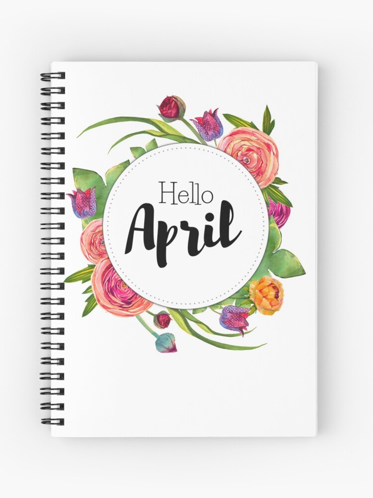 Hello April Monthly Cover For Bullet Journal Diary Planner Spiral Notebook