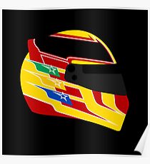 Lewis Hamilton Helmet Illustration Poster