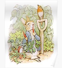PETER RABBIT, Nursery Characters, Peter Rabbit, eating radishes, The Tale of Peter Rabbit Poster