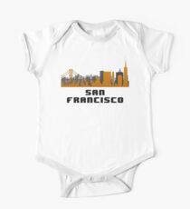 Golden Gate Bridge San Francisco California Skyline Created With Lego Like Blocks One Piece - Short Sleeve