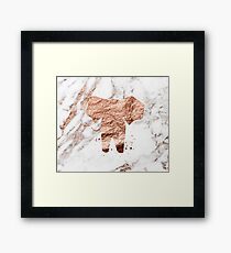 Elefant - Roségold Marmor Gerahmtes Wandbild