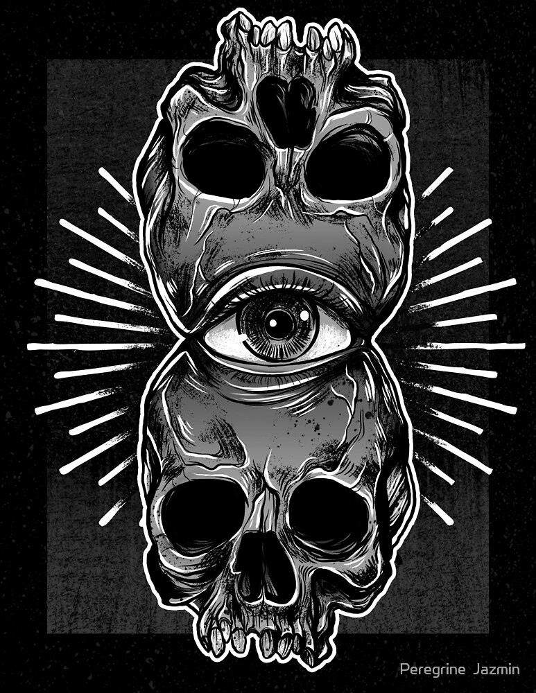 "Skull Eye Monochrome" by Peregrine Jazmin Redbubble