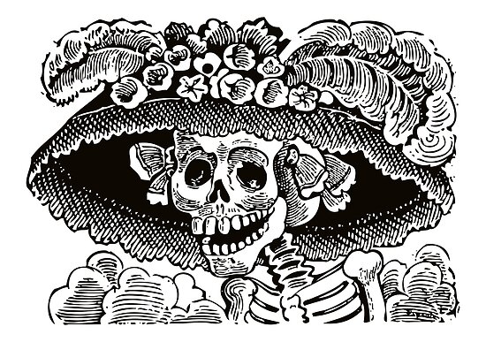 "Calavera Catrina | Black and White | Day of the Dead | Dia de los ...