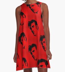 Elvis in Red Satin A-Line Dress