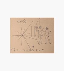 Nasa Pioneer Space Craft Plaque Alien Message Art Board