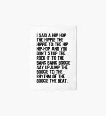 Rappers Delight - Sugar Hill Gang Lyric Art Music Art Board Print