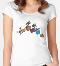 Camiseta entallada de cuello redondo Fiesta de dados - Versión del boceto
