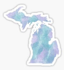Blue Purple Painted Michigan Sticker