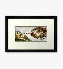 The Creation of Adam Painting by Michelangelo Sistine Chapel Framed Print