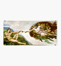 The Creation of Adam Painting by Michelangelo Sistine Chapel Photographic Print