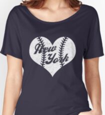 New York Yankees Baseball Heart Women's Relaxed Fit T-Shirt