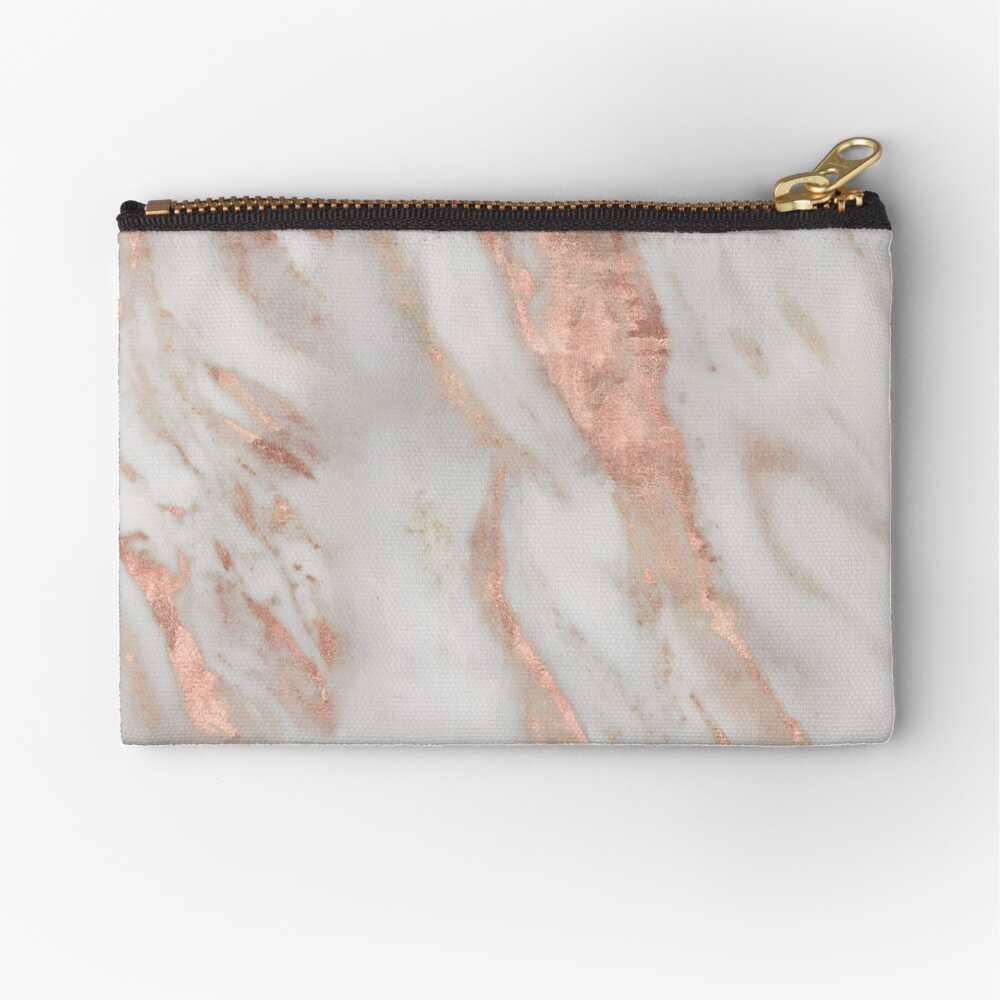 Civezza - rose gold marble Zipper Pouch