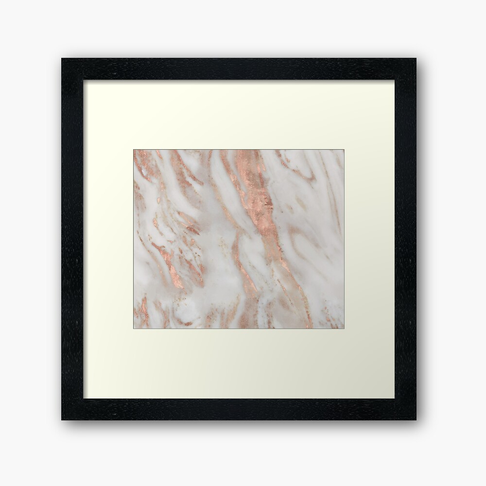Civezza - rose gold marble Framed Art Print