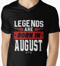 Camiseta para hombre de cuello en v LAS LEYENDAS NACIEN EN AGOSTO
