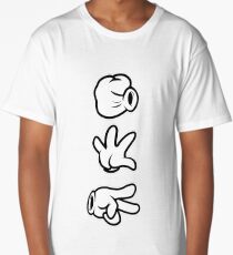 Mickey Mouse Hands Rock Paper Scissors Long T-Shirt