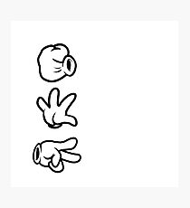 Mickey Mouse Hands Rock Paper Scissors Photographic Print