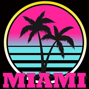 Cheap Custom Pink Lakes Blue-Black 3D Miami Palm Trees City