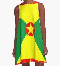 Tropical Grenada Flag A-Line Dress