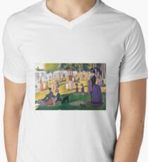 Sunday Afternoon on the Island of La Grande Jatte by Seurat Men's V-Neck T-Shirt