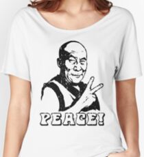 Dalai Lama Peace Sign T-Shirt Women's Relaxed Fit T-Shirt