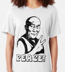Dalai Lama Peace Sign T-Shirt Slim Fit T-Shirt