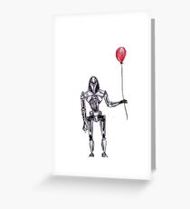 Battlestar Galactica Cylon Centurion with Red Balloon Greeting Card