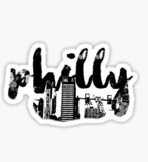 PHILLY SKYLINE | black and white Sticker