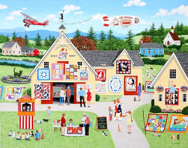 "The Calico Cat Quilt Shop" by kirbeekatz Redbubble