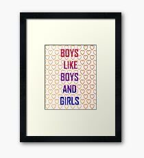 BOYS BOYS GIRLS Framed Print