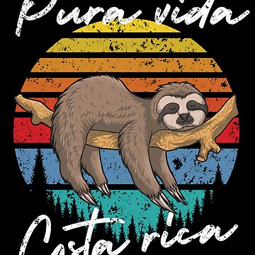 Pura Vida Costa Rica Shirt, Sloth Tshirt, Sleepy' Water Bottle