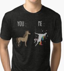 You and me Unicorn Tri-blend T-Shirt