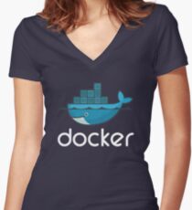 Docker Logo Women's Fitted V-Neck T-Shirt