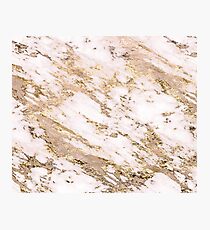 Golden smudge - blush marble Photographic Print