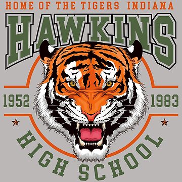 Girl's Stranger Things Hawkins Middle School Tiger T-Shirt - White - Medium
