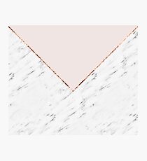 Peony blush geometric marble Photographic Print