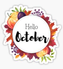 Pegatina Hola octubre - portada mensual para planificadores, diarios bullet