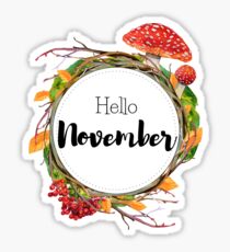 Pegatina Hola noviembre: portada mensual para planificadores, diarios bullet