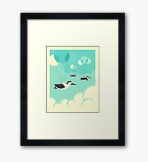 FLOCK OF PENGUINS Framed Print