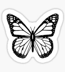 Butterfly, Black and White Butterfly. Sticker