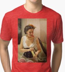 Dickens Fair Corset Model Tri-blend T-Shirt