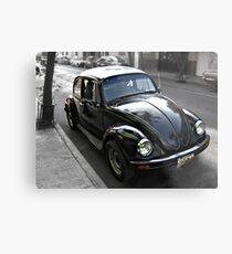 Black VW Bug - Side View Metal Print
