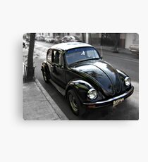 Black VW Bug - Side View Canvas Print
