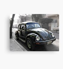 Black VW Bug - Side View 2 Metal Print