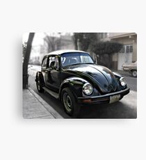 Black VW Bug - Side View 2 Canvas Print