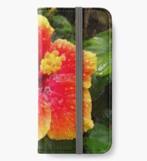Hibiskus iPhone Flip-Case/Hülle/Klebefolie