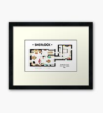 Floorplan of Sherlock Holmes apartment from BBCs Framed Print