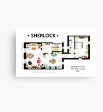 Floorplan of Sherlock Holmes apartment from BBCs Canvas Print