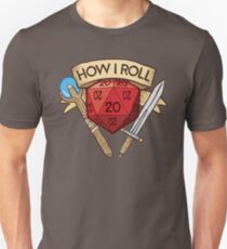 Camiseta unisex Cómo ruedo d20 Dungeons and Dragons Dice RPG