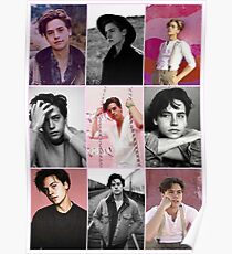Póster cole sprouse collage estético rosa