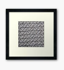 Hip grey sweater texture chunky knit Framed Print